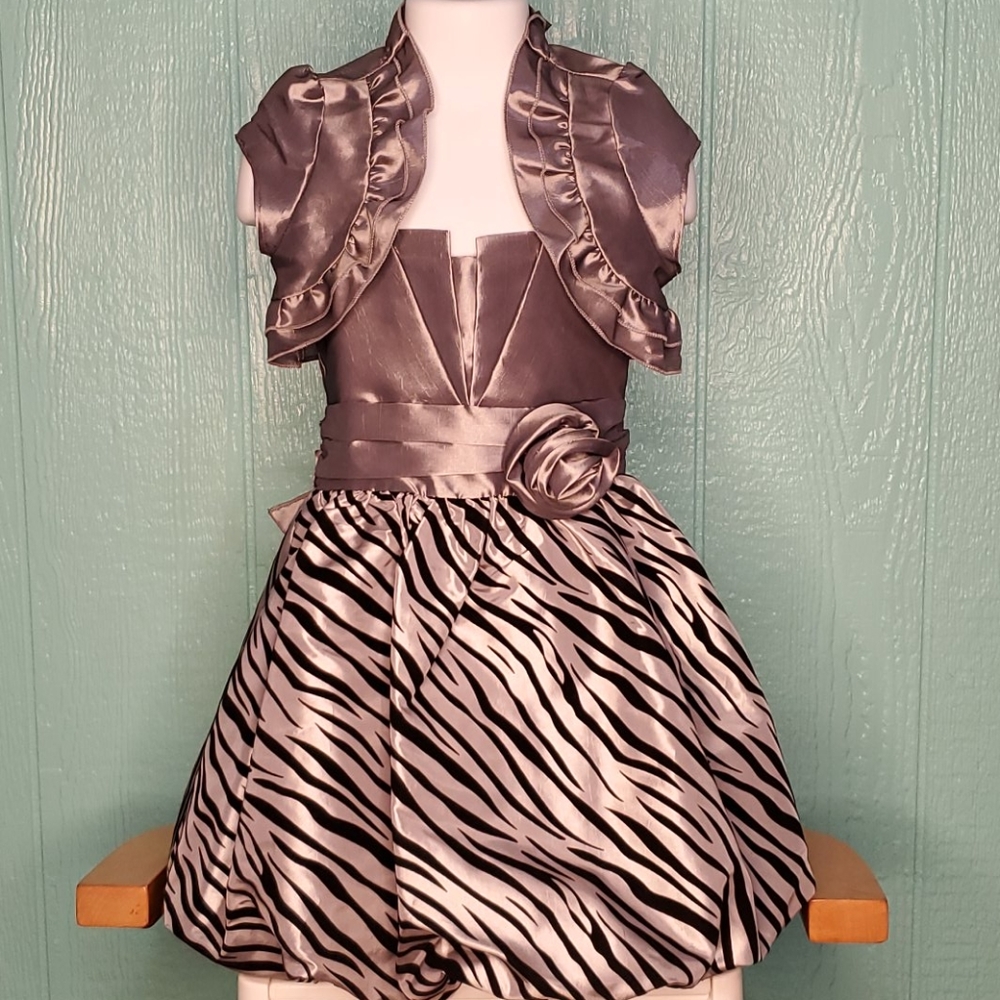 ❤ 2 pieces set spaghetti straps tie back zip zebra